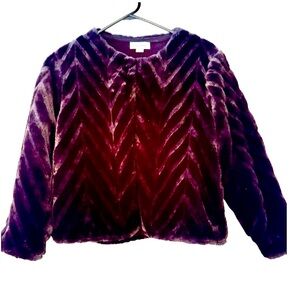 Calvin Klein Evening Shrug Jacket Capelet Faux Fur Medium.